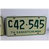 Image 3 : Pair of Saskatchewan 1974 License Plates