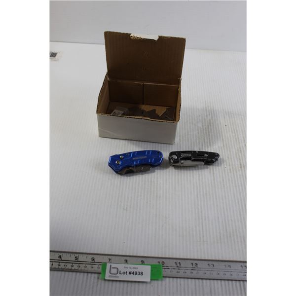 Pair Folding Box Cutters with Blades