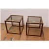 Image 1 : * (2) Glass Top End Tables - Each 18" x 18" x 18"