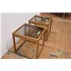 Image 3 : * (2) Glass Top End Tables - Each 18" x 18" x 18"