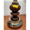 Image 2 : Vintage Retro Wooden Brass Table Lamp 10.5Wx18H