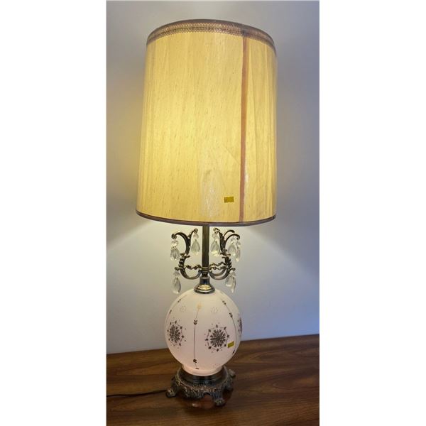 Vintage Mid Century Blown Glass 3 Setting Lamp - Tested 15Lx33H