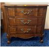 Image 1 : 20th Century 3 Drawer Nighstand - Solid Wood With Queen Anne Legs 25.5Lx16Dx25H