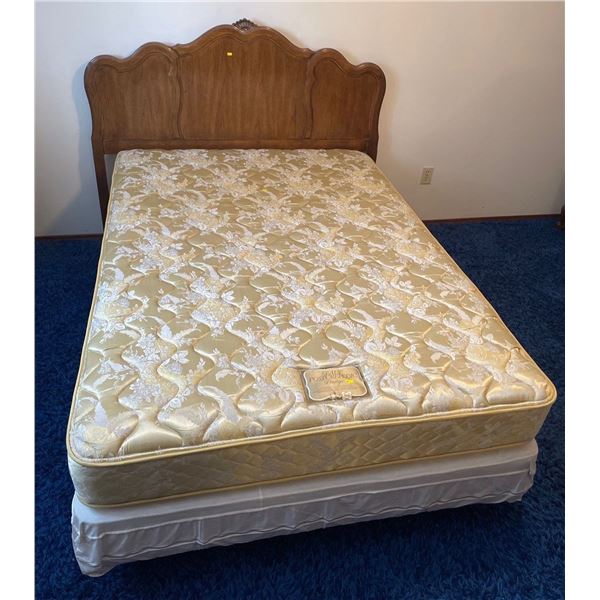 20th Century Solid Wood Handcrafted Bed With Metal Frame