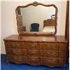 Image 1 : 20th Century 9 Drawer Dresser With Vanity With Queen Anne Legs 63Lx20Dx31H