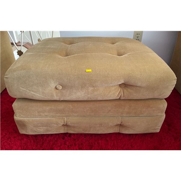 Retro Vintage Material Ottoman - Tan In Colour 30Lx25Dx16H