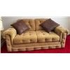 Image 1 : Retro Vintage Material Love Seat - Tan In Colour 65Lx38Dx30H