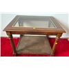 Image 1 : Vintage Retro Wooden Side Table With Glass Top 26Lx19.5Dx21H