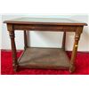 Image 2 : Vintage Retro Wooden Side Table With Glass Top 26Lx19.5Dx21H