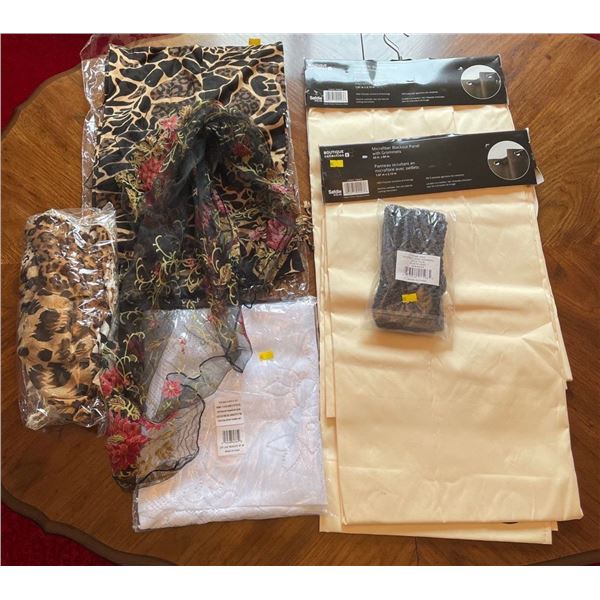 Assorted Collection Of Brand New Items - Scarfs, Microfibre Black Out Pannels & More