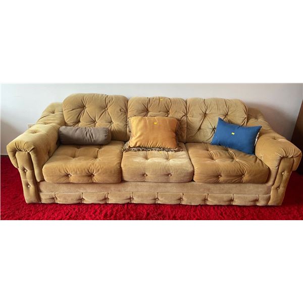 Retro Vintage Material 3 Seater Couch - Tan In Colour 88Lx36Dcx27H
