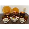 Image 1 : Assorted Collection Of Vintage Retro Amber Glassware & Tea For 2 Set