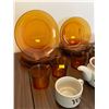 Image 2 : Assorted Collection Of Vintage Retro Amber Glassware & Tea For 2 Set