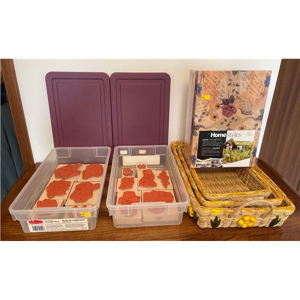 Decorative Custom Stamp Collection, Rubbermaid Storage Bins & More