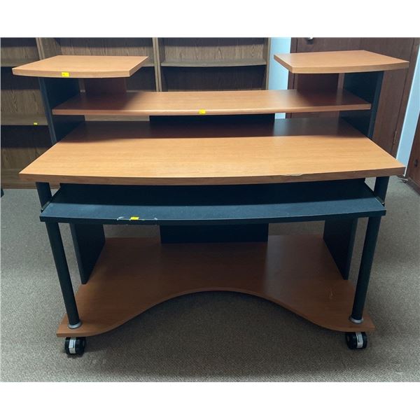 Computer Desk On Castor Wheels, 5 Levels, & Slide Out Keyboard Tray 52Lx31Dx40.5H