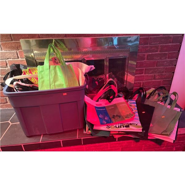 Brand New & Gently Used Reusable Bags & Rubbermaid Tote With No Lid