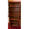 Image 3 : Brown Wood Book Shelf, Vintage Retro, With Glass Cabinet Doors 30.5Lx15.5Dx75H