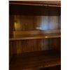 Image 4 : Brown Wood Book Shelf, Vintage Retro, With Glass Cabinet Doors 30.5Lx15.5Dx75H