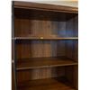 Image 3 : Brown Wood Book Shelf, Vintage Retro, With Glass Cabinet Doors 30.5Lx15.5Dx75H