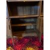 Image 4 : Brown Wood Book Shelf, Vintage Retro, With Glass Cabinet Doors 30.5Lx15.5Dx75H