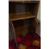 Image 4 : Brown Wood Book Shelf, Vintage Retro, With Glass Cabinet Doors 30.5Lx15.5Dx75H