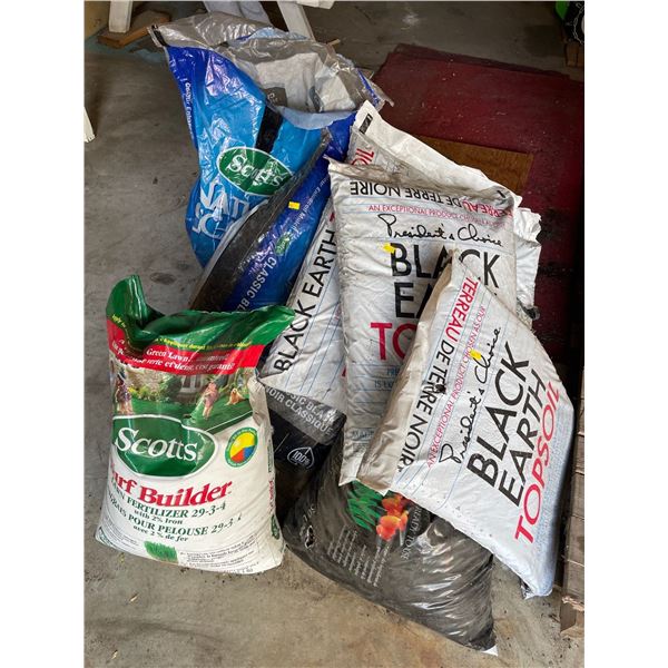 Assorted Collection Of Gardening Top Soil, Fertilizer, Mulch & More