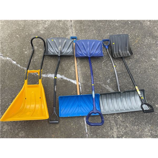 Assorted Collection Of Heavy Duty Snow Shovels - 6 Total