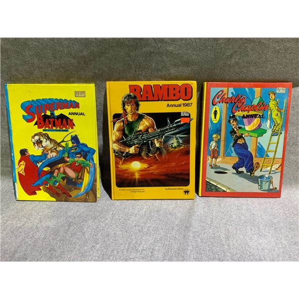 CHARLIE CHAPLIN, RAMBO AND SUPERMAN BATMAN ANNUAL