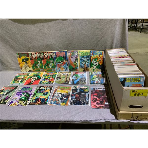 BOX OF COMIC BOOKS INCLUDING; STAR TREK, STAR WARS, SONIC DISRUPTER, THE SHADOW, SHADOW STRIKES, ...