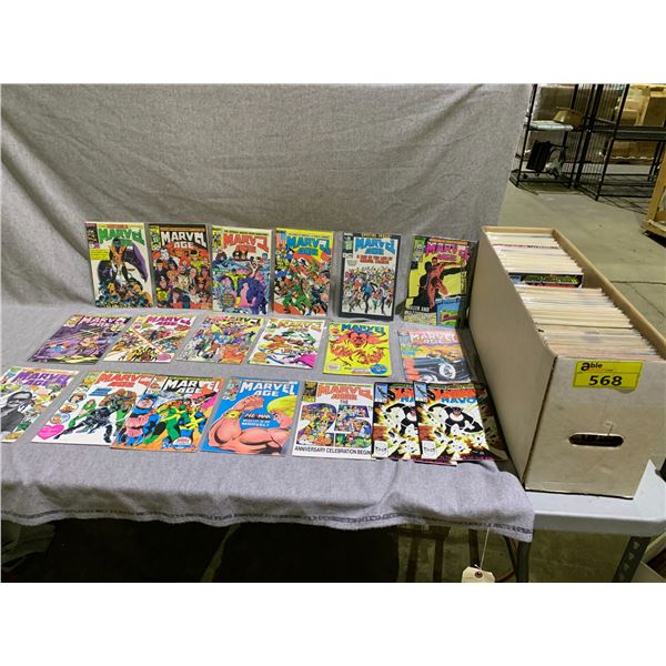 BOX OF COMIC BOOKS INCLUDING; MARVEL AGE, WOLVERINE, X-MEN AND MORE