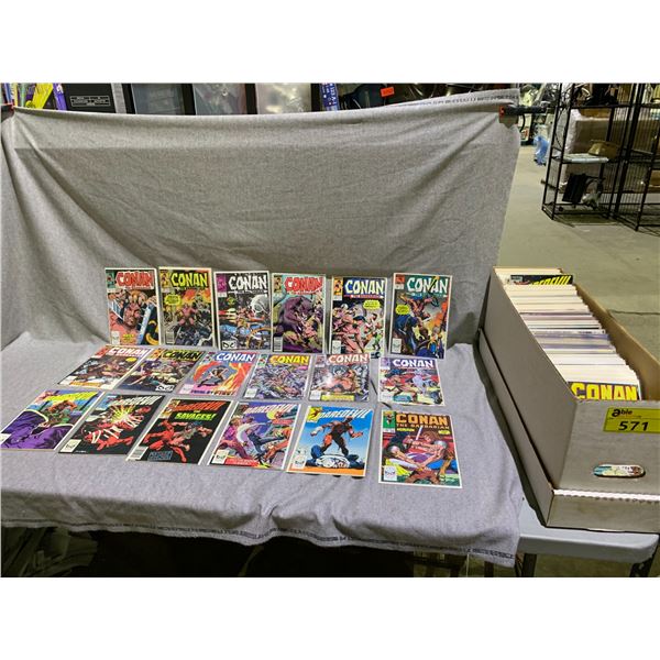 BOX OF COMIC BOOKS INCLUDING; MANY CONAN, DAREDEVIL AND MORE