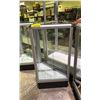 Image 2 : GLASS SHOWCASE TRIANGLE CABINET WITH SHELVES & DOORS 38.5" X 27.5" X 15"