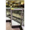 Image 2 : GLASS SHOWCASE TRIANGLE CABINET WITH SHELVES & DOORS 38.5" X 27.5" X 15"