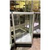 Image 3 : GLASS SHOWCASE TRIANGLE CABINET WITH SHELVES & DOORS 38.5" X 27.5" X 15"