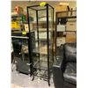 Image 2 : METAL & GLASS FLORAL MOTIF DISPLAY CABINET 71" X 18" X 16"