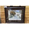 Image 1 : FRAMED LEP (122/950) BY JOHN SEEREY-LESTER TITLED "FIRST SNOW - GRIZZLY BEAR" 32" X 27.5"