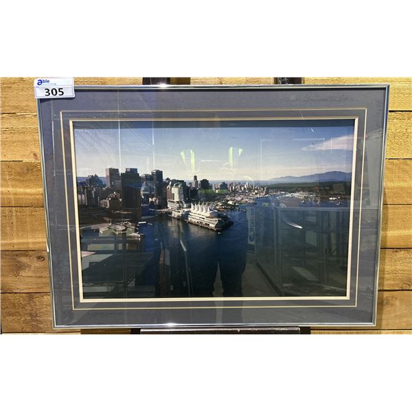 FRAMED PHOTO OF VANCOUVER 36" X 26"