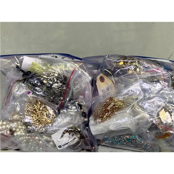 2 BAGS OF ASSORTED COSTUME JEWELRY