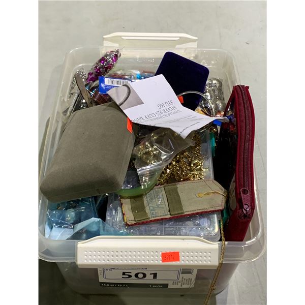 BOX OF ASSORTED COSTUME JEWELRY