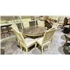 Image 1 : ROUND MARBLE TOP TABLE WITH 6 CHAIRS 52" X 30"