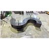 Image 1 : MODERN S SHAPED GLASS TOP COFFEE TABLE