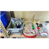 Image 3 : SHELF OF ASSORTED ITEMS INCLUDING; SAW SET, C CLAMPS, JARS AND MORE