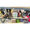 Image 1 : SHELF LOT OF ASSORTED ITEMS INCLUDING; MAKITA BELT SANDER, BLACK AND DECKER BELT SANDER, ROUTER