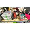 Image 3 : SHELF LOT OF ASSORTED ITEMS INCLUDING; MAKITA BELT SANDER, BLACK AND DECKER BELT SANDER, ROUTER