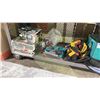 Image 2 : SHELF OF DEWALT CORDLESS DRILL, MAKITA IMPACT BIT SET, LED WORK LIGHT AND MORE