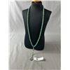 Image 1 : Extra Length Vintage Turquoise Beads w/ Tassels Necklace, 31" Long, No Clasp