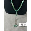 Image 2 : Extra Length Vintage Turquoise Beads w/ Tassels Necklace, 31" Long, No Clasp
