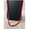 Image 2 : Extra Length Pink Coral Glass Beads Necklace, 42" Length, No Clasp