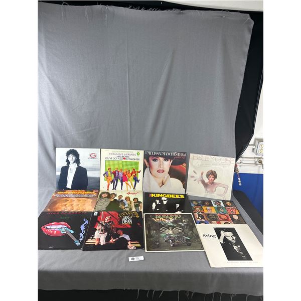 12 Vintage Vinyl LP's - Sting, The Who, Heart, KingBees, James Last, Herman's Hermits +