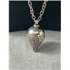 Image 2 : Heavy Silver Metal Acorn Necklace